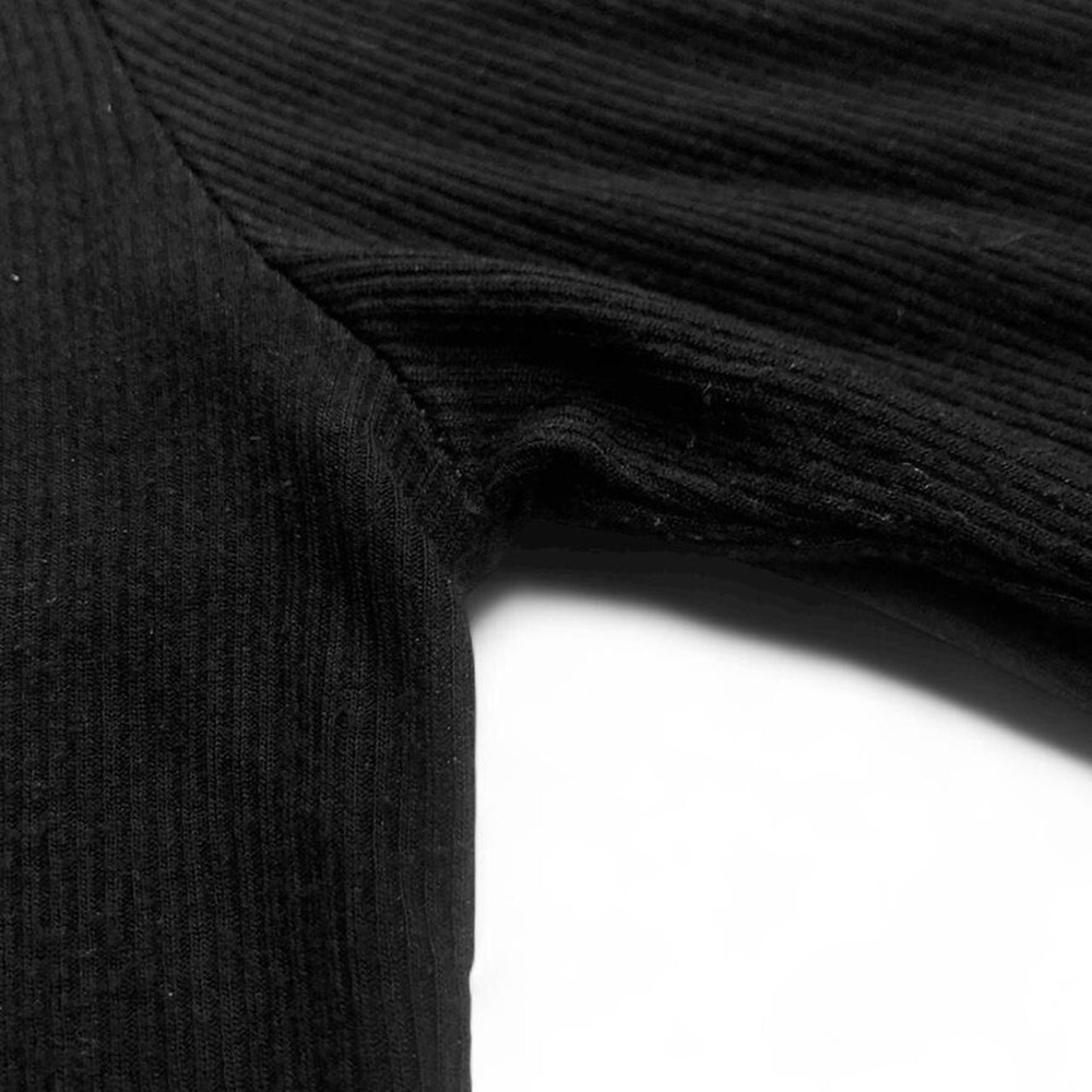 Black Ribbed Mockneck Top - Picture 5 of 5
